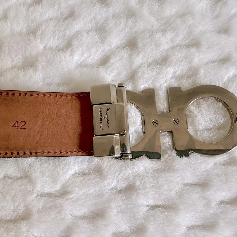 Salvatore Ferragamo Gancini Belt Chocolate Brown